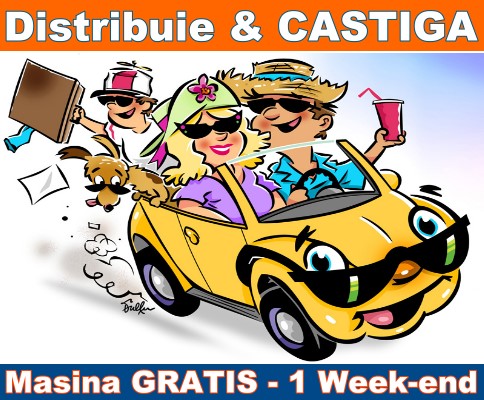 Distribuie si castiga o masina de inchiriat pentru un week-end pe care sa-l petreci asa cum iti doresti!